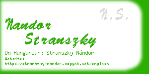 nandor stranszky business card
