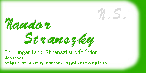 nandor stranszky business card